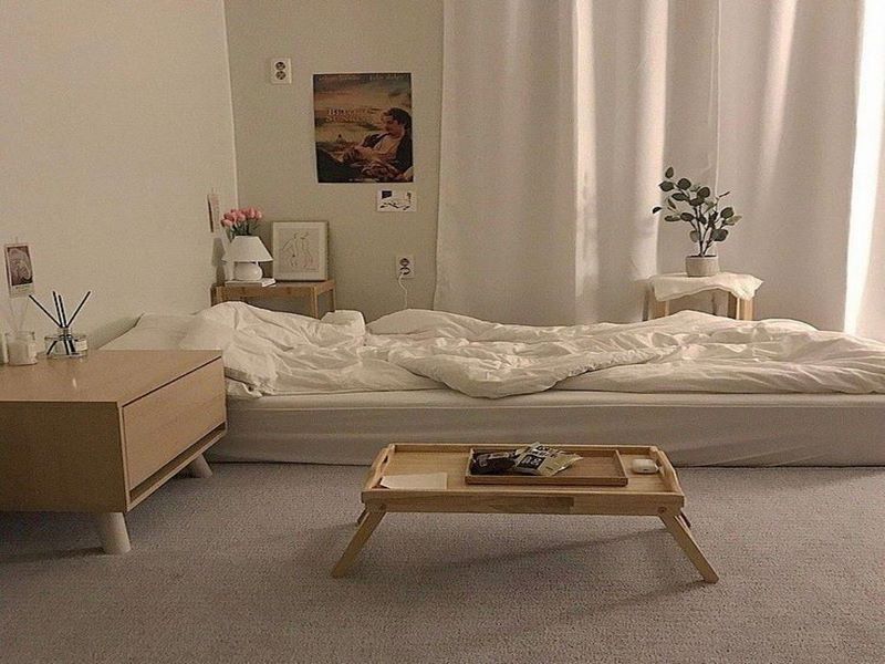 trang trí phòng ngủ không giường đơn giản đep hiện đại