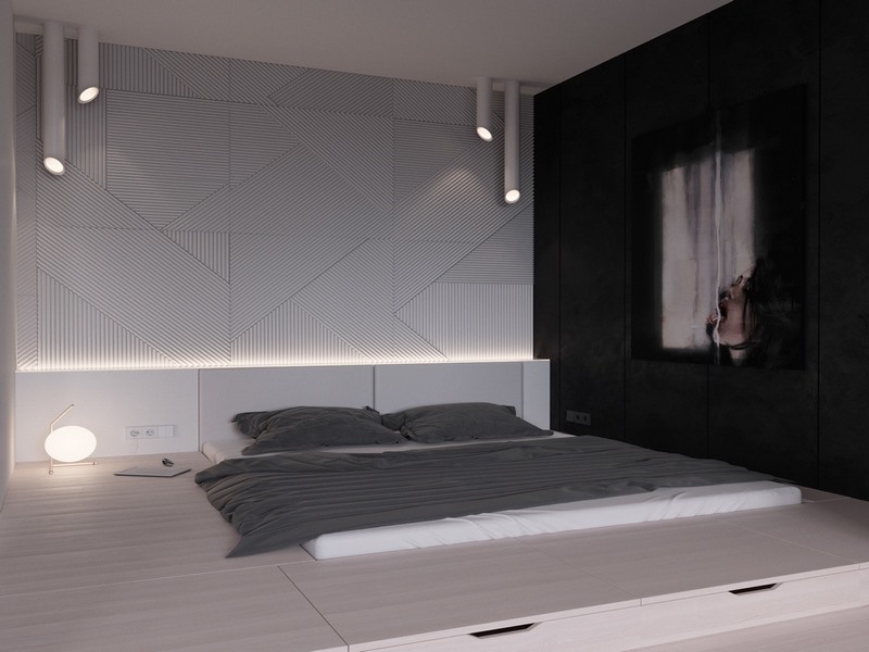 trang trí phòng ngủ không giường đơn giản đep hiện đại