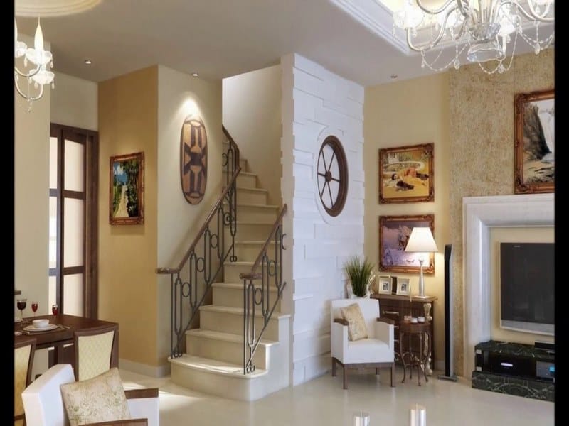 Trang Trí Bậc Tam Cấp Trong Phòng Khách