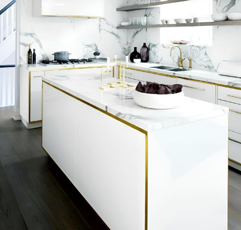 Nẹp Inox U20mm dùng để trang trí phòng bếp theo phong cách sang trọng