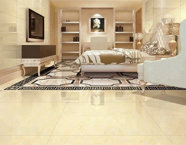 Gạch lát sàn màu vàng cho phòng ngủ