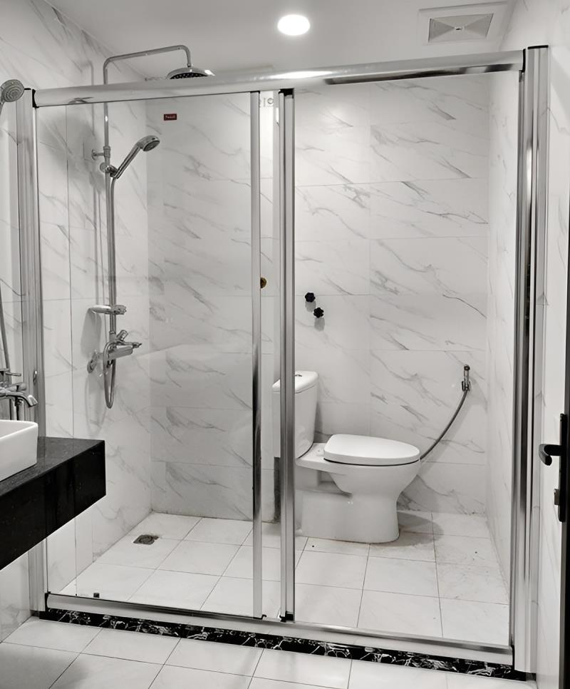 Thanh nẹp U inox vách kính sử dụng trong buồng tắm để ngăn chặn nước tràn ra ngoài 
