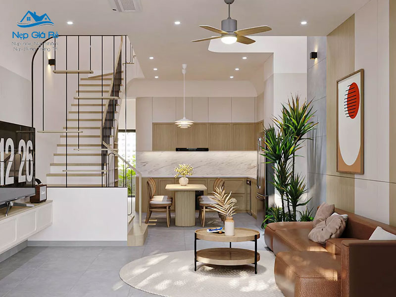 Nguyen-tac-thiet-ke-phong-khach-lien-bep-nha-cap-4-nepgiare